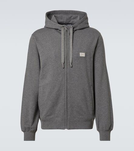 Logo cotton jersey zip-up hoodie - Dolce&Gabbana - Modalova