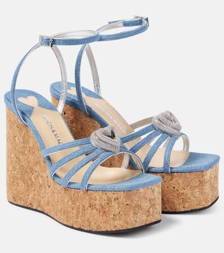 Double Heart denim wedges - Mach & Mach - Modalova