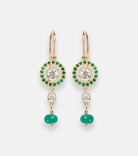 Pendientes Orbit de oro de 18 ct con piedras - Ileana Makri - Modalova
