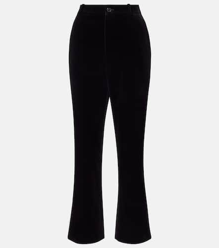 Cotton velvet cropped flared pants - Saint Laurent - Modalova