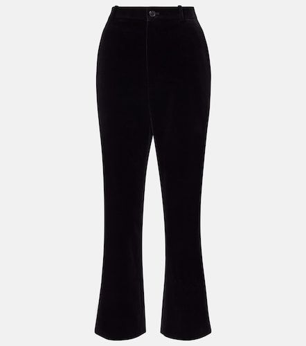 Pantalones flared cropped de terciopelo - Saint Laurent - Modalova