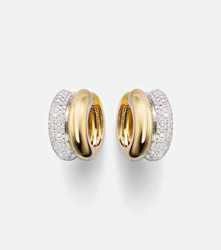 Yvonne LÃ©on 9kt white and yellow hoop earrings with diamonds - Yvonne Leon - Modalova