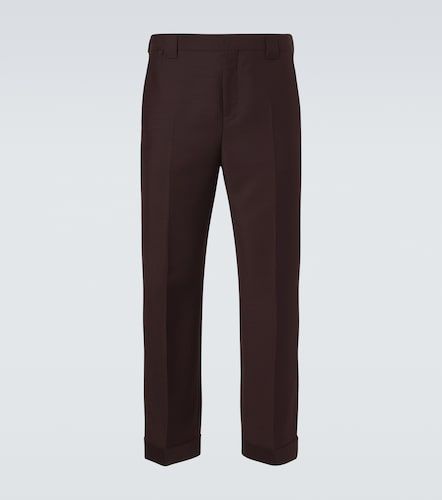Pantalones anchos cropped de lana y mohair - Versace - Modalova