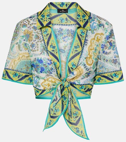 Etro Crop top de algodón floral - Etro - Modalova