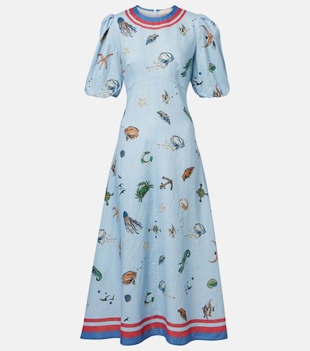 Alémais Vestido midi de lino estampado - Alemais - Modalova