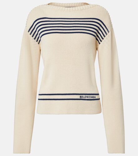 Pullover in cotone a righe - Balenciaga - Modalova