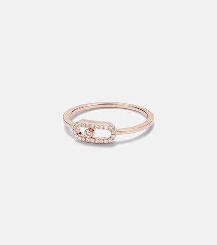 Move Uno 18kt rose gold ring with diamonds - Messika - Modalova