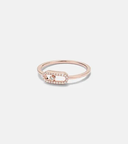 Move Uno 18kt rose gold ring with diamonds - Messika - Modalova