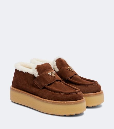 Prada Mocasines de ante con borrego - Prada - Modalova
