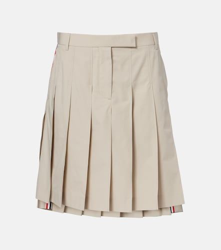 Minifalda de sarga de algodón plisada - Thom Browne - Modalova