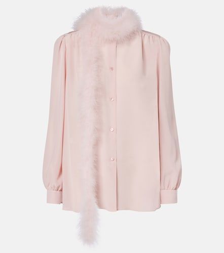 Valentino Camisa de seda con plumas - Valentino - Modalova