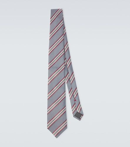 Corbata de sarga de seda a rayas - Brunello Cucinelli - Modalova
