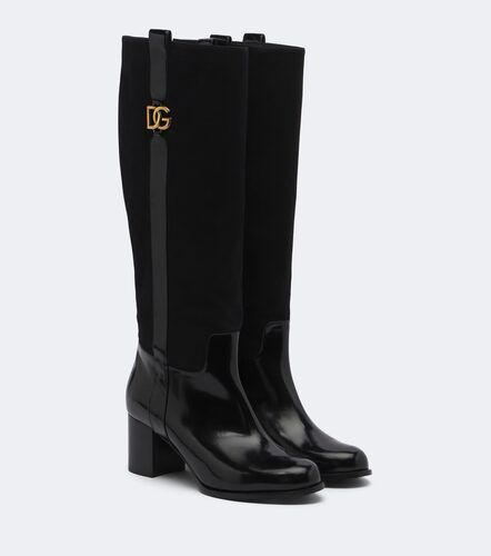 DG leather and suede knee-high boots - Dolce&Gabbana - Modalova