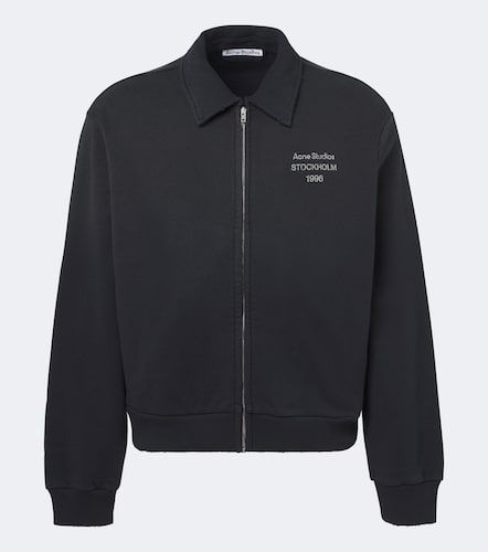 Logo cotton-blend zip-up sweatshirt - Acne Studios - Modalova