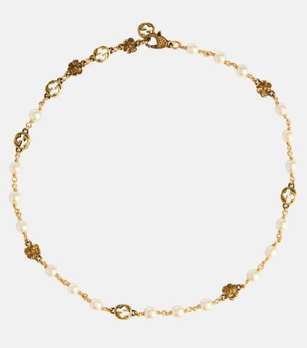 Gucci GG necklace with faux pearls - Gucci - Modalova