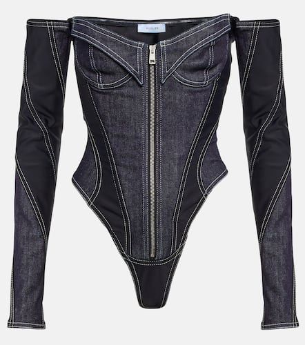 Mugler Denim bodysuit - Mugler - Modalova