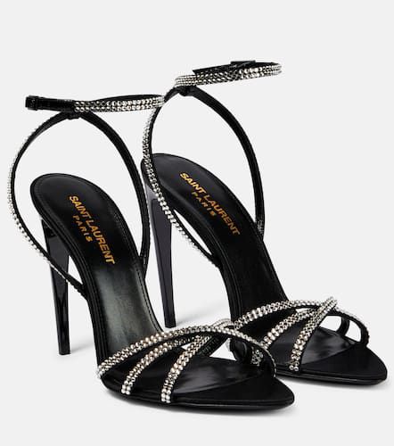 Ava 105 embellished satin sandals - Saint Laurent - Modalova