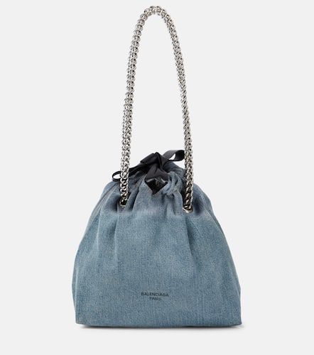 Crush Small denim tote bag - Balenciaga - Modalova