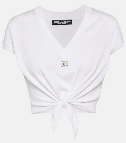 Camiseta DG en jersey de algodón - Dolce&Gabbana - Modalova