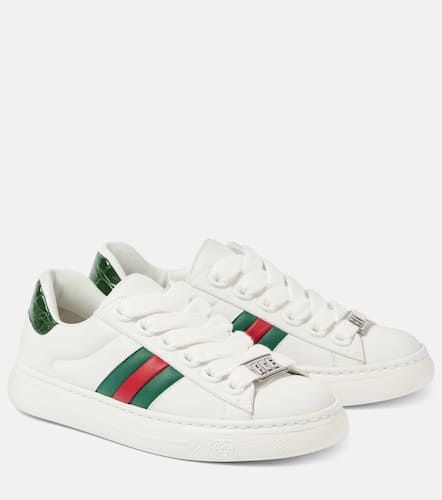 Ace Web Stripe leather sneakers - Gucci - Modalova