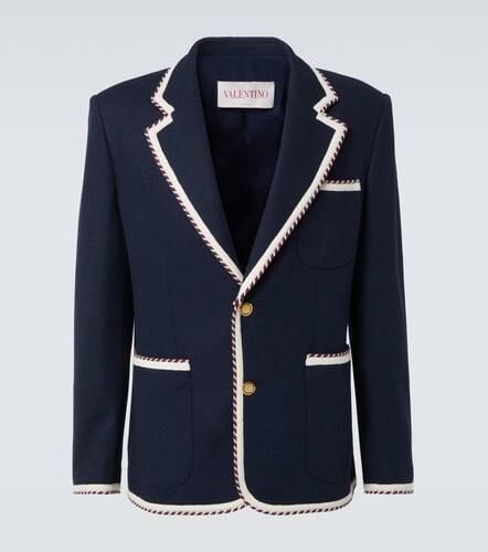 Cotton and linen-blend jersey blazer - Valentino - Modalova