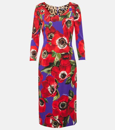 Floral silk-blend midi dress - Dolce&Gabbana - Modalova