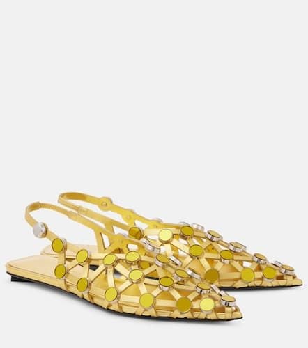 Grid metallic leather ballet flats - The Attico - Modalova