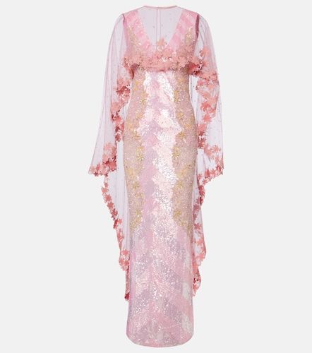 Panorama embellished caped gown - La Fuori - Modalova