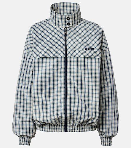 Checked cotton-blend chambray jacket - Prada - Modalova