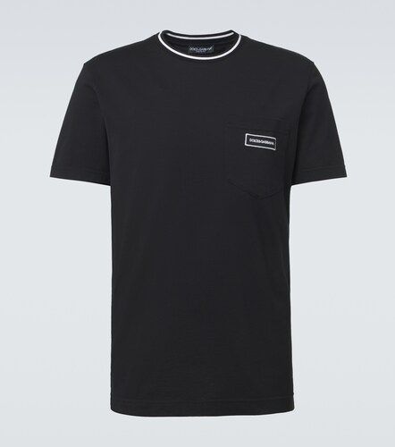 T-shirt in jersey di cotone con logo - Dolce&Gabbana - Modalova