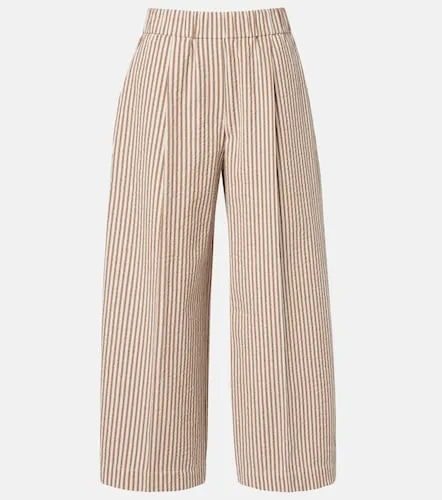 Striped cotton-blend wide-leg pants - Brunello Cucinelli - Modalova