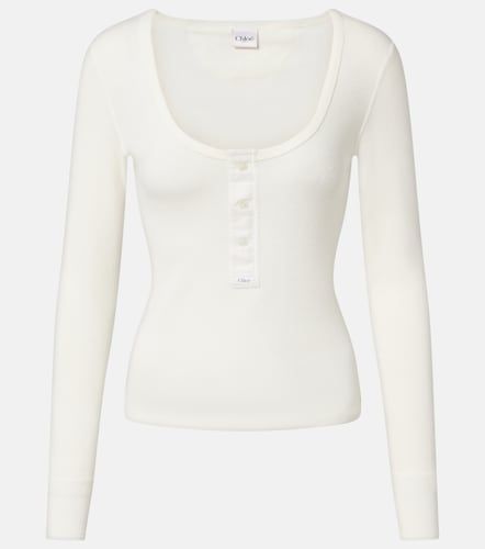Chloé Camicia Henley in jersey di cotone - Chloe - Modalova