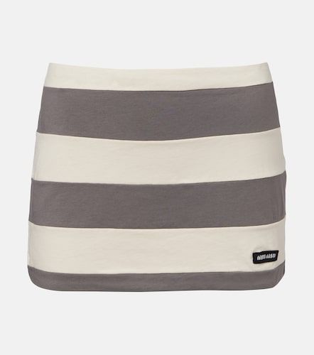 Minifalda de jersey de algodón a rayas - Miu Miu - Modalova