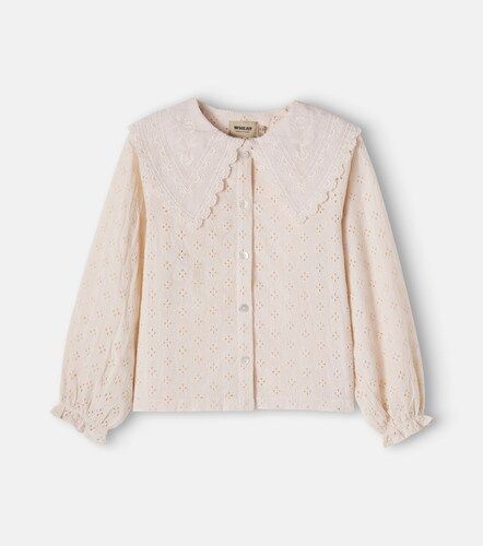 Camisa Flora de algodón y bordado inglés - Wheat - Modalova