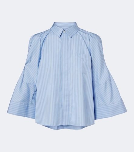 Camicia in popeline di misto cotone a righe - Sacai - Modalova