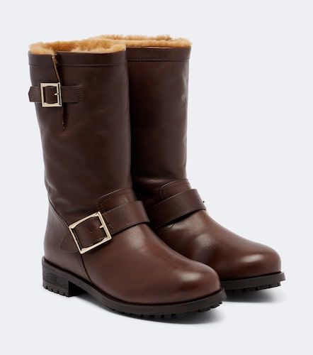 Botas biker de piel con borrego - Jimmy Choo - Modalova