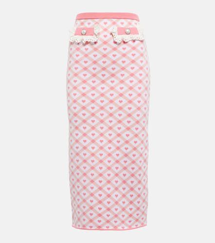 Checked jacquard midi skirt - Alessandra Rich - Modalova