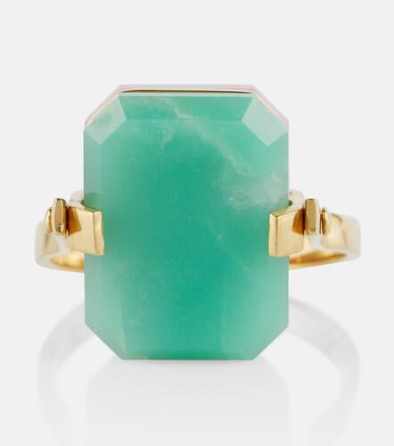 Deco Sandwich 9kt yellow gold ring with opal and chrysoprase - Aliita - Modalova