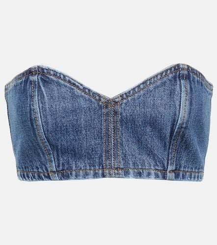 MÃ´not Strapless denim crop top - Monot - Modalova