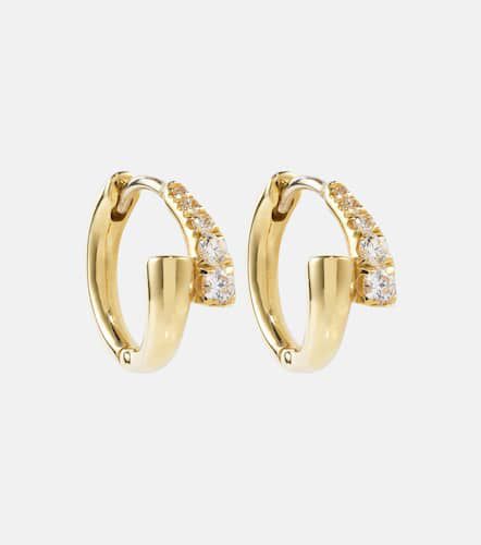 Lola Huggie 18kt hoop earrings with diamonds - Melissa Kaye - Modalova