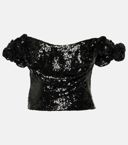 Birdie off-shoulder sequined top - Costarellos - Modalova