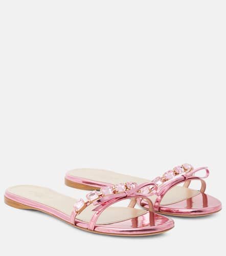 Embellished mirrored leather sandals - Giambattista Valli - Modalova