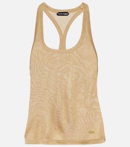 Top Micro-Rib in jersey di seta - Tom Ford - Modalova
