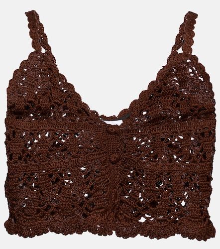 Crop top de croché de algodón - Anna Kosturova - Modalova