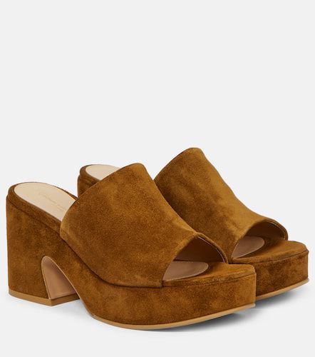 Gianvito Rossi Suede platform mules - Gianvito Rossi - Modalova