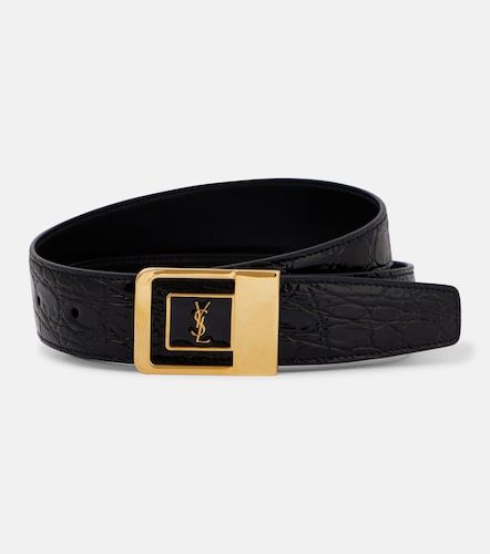 La 66 croc-effect leather belt - Saint Laurent - Modalova