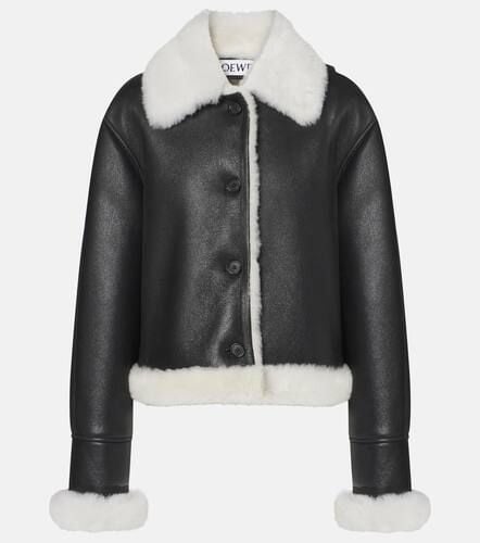 Shearling-lined leather jacket - Loewe - Modalova