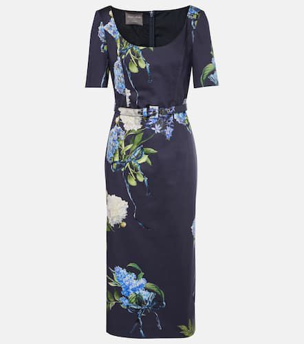 Floral poplin midi dress - Monique Lhuillier - Modalova