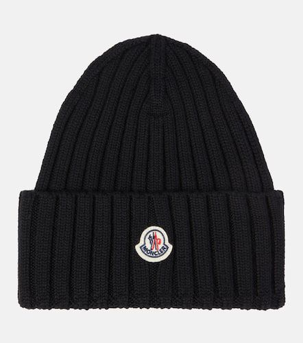 Moncler Logo virgin wool beanie - Moncler - Modalova