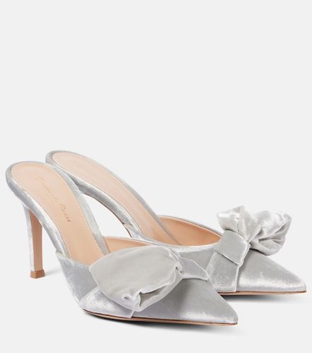 Mules 85 in velluto con fiocco - Gianvito Rossi - Modalova